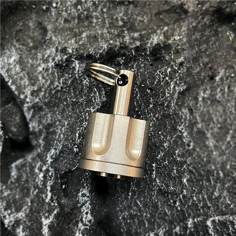 Titanium Revolver Magazine Shape Knife Lanyard Bead Paracord pendant Detachable 07FC0E-D4 - KOEEK