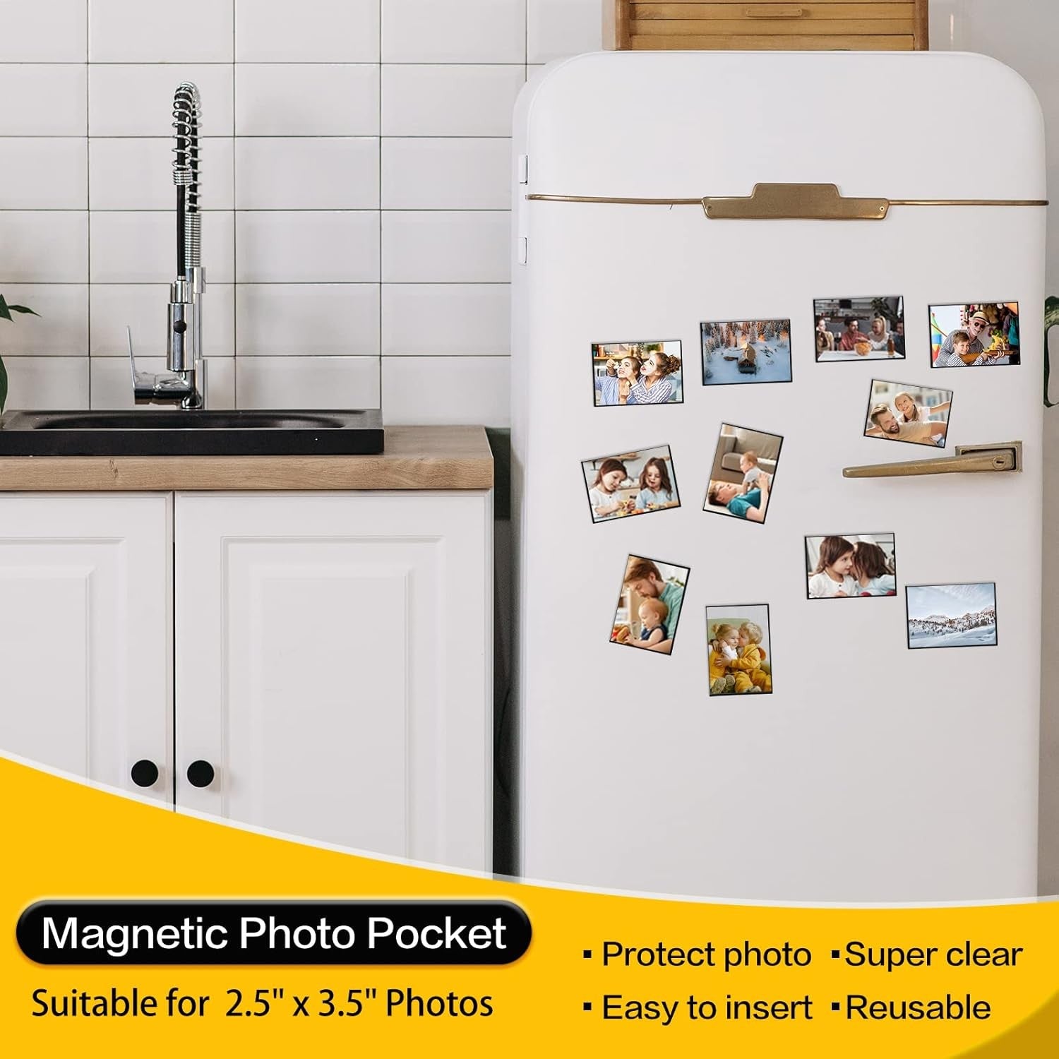 new YixangDD 20 Pack Magnetic Picture Frame, 2.5 x 2.5X3.5 inches-20Pack, Black