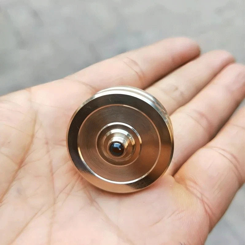 Hand Twist Brass Spinning Top Desktop Fidget Toy Spinner Gyroscope Gyro EDC Gift 07FC0E-D4 - KOEEK