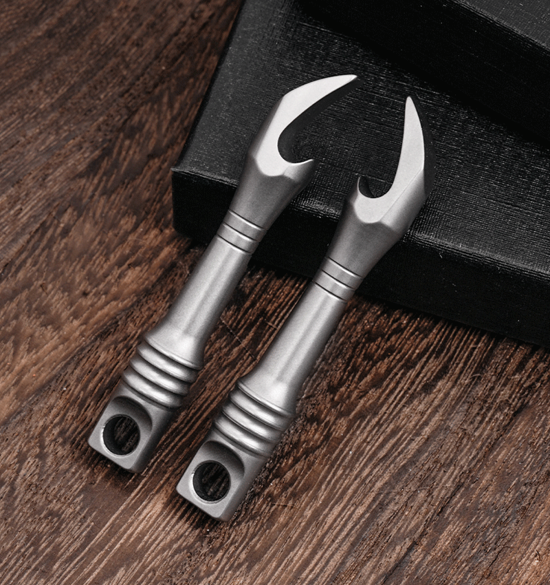 Mini Titanium Keychain Pry Bar Crowbar Bottle Opener Necklace Pendant Multi EDC 07FC0E-D4 - KOEEK