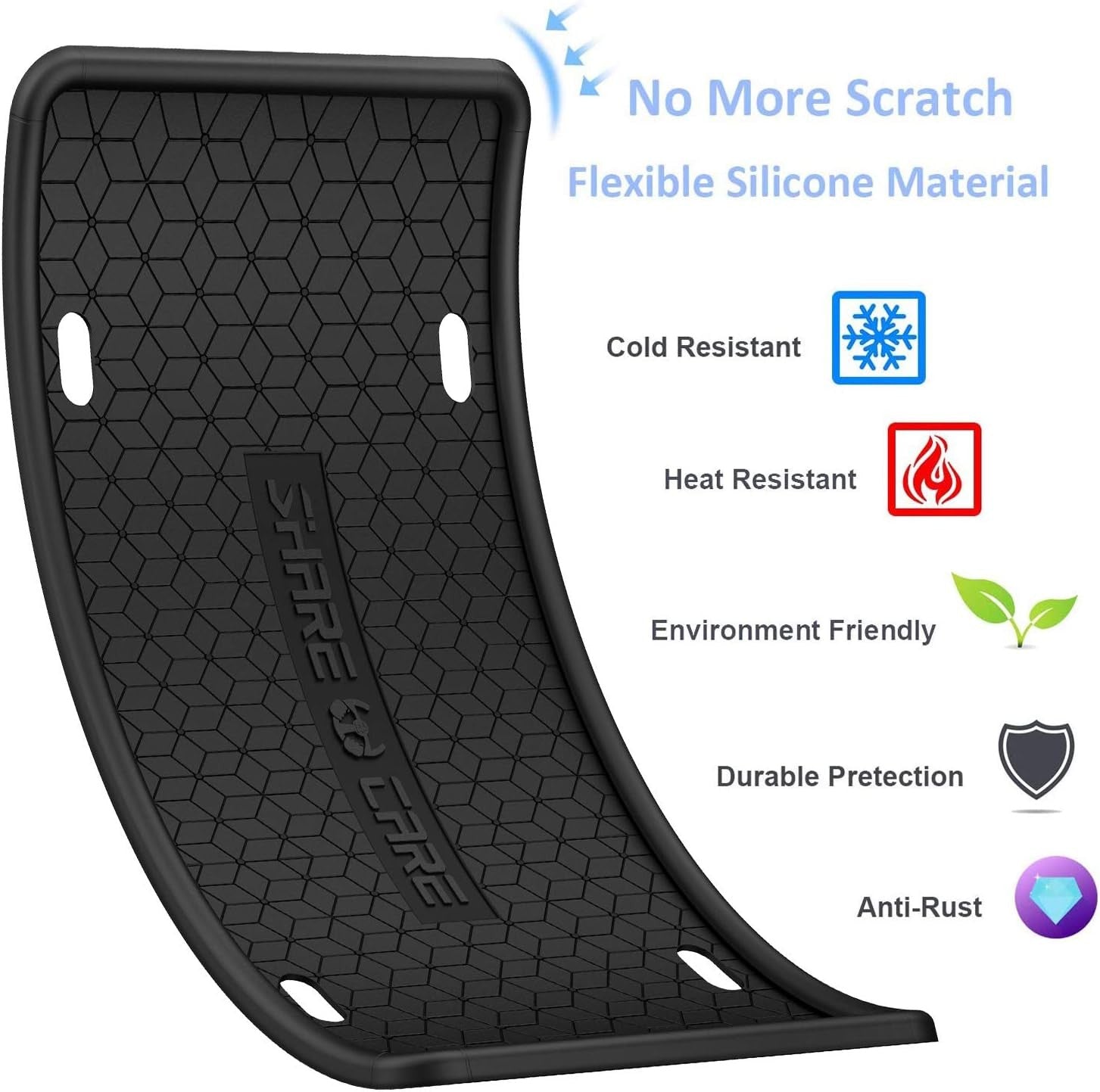 new 2 Pack Silicone License Plate Frame, Front Back Black 2