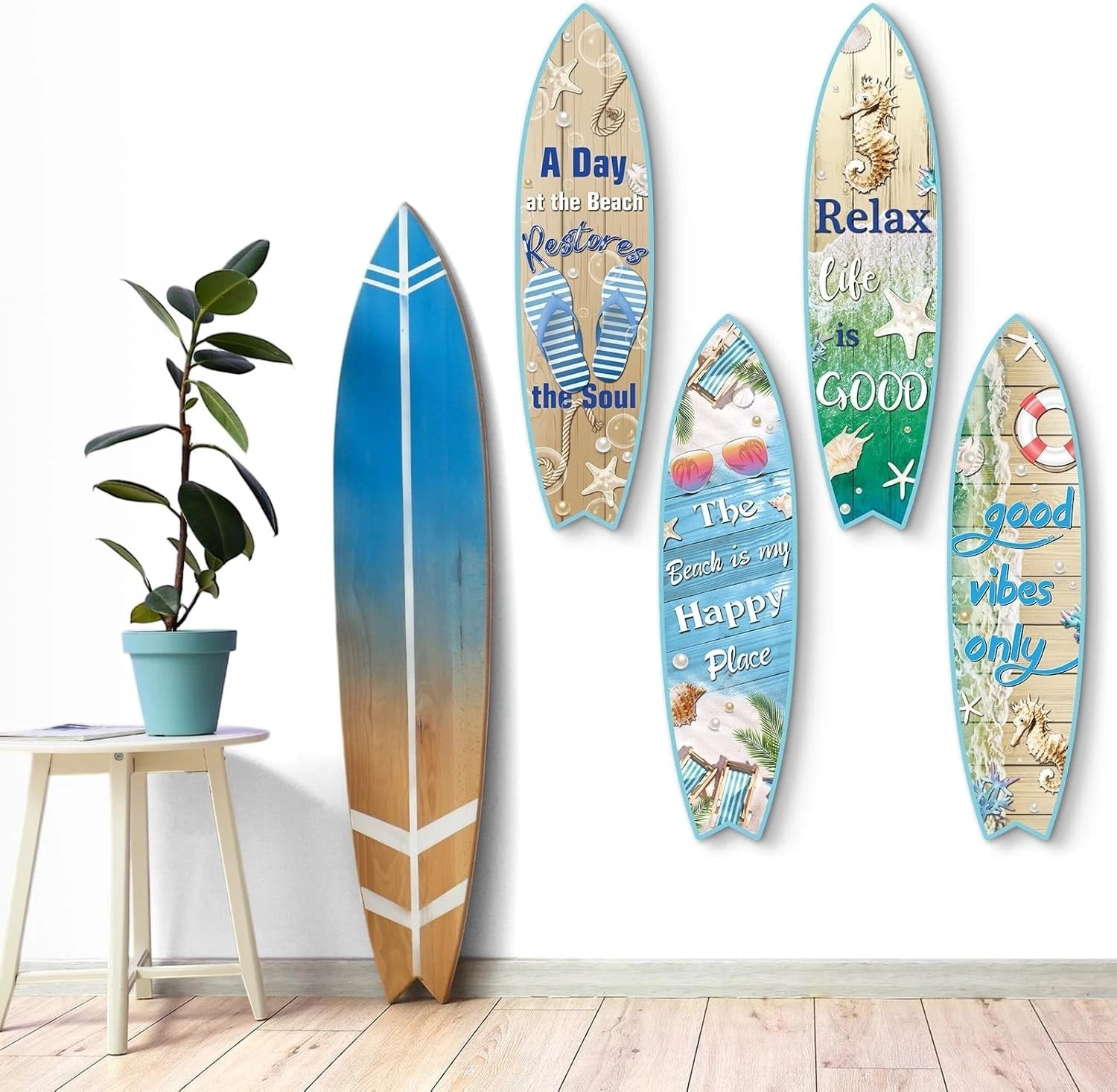 4 Surfboard Wall Decorations Surfboard Wall Hanging Decorative Plaque 07FC0E-D4 - KOEEK