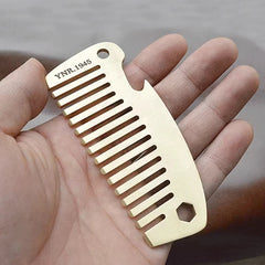 Solid Brass Comb Pocket Multi Tools Comb Bottle Opener Wrench Man EDC Gift 07FC0E-D4 - KOEEK