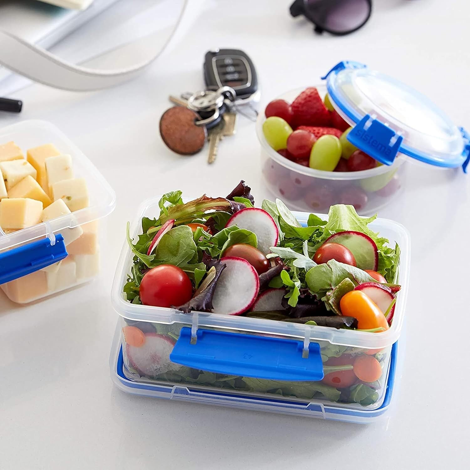 new Sistema 1850 Klip It Collection Rectangle Food Storage Container 169oz, Purple SISTEMA - KOEEK