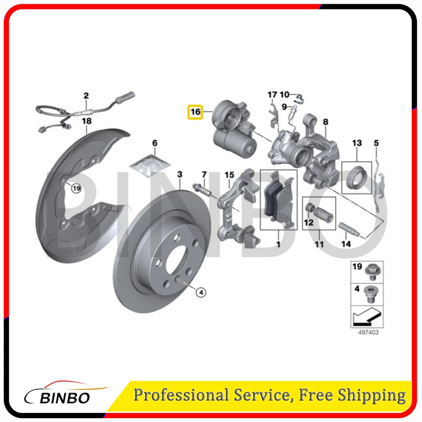 1 Rear right Park Brake Actuator for BMW F40 i3 X1 X2 MINI 118i 218i 34216860008 07FC0E-D4 - KOEEK