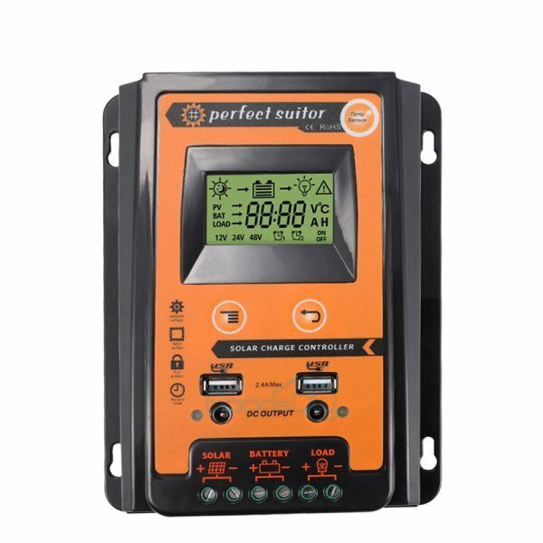 ny 12/24V 60/80/100A MPPT Solar Charge Controller Panel Batteriregulator Dual USB