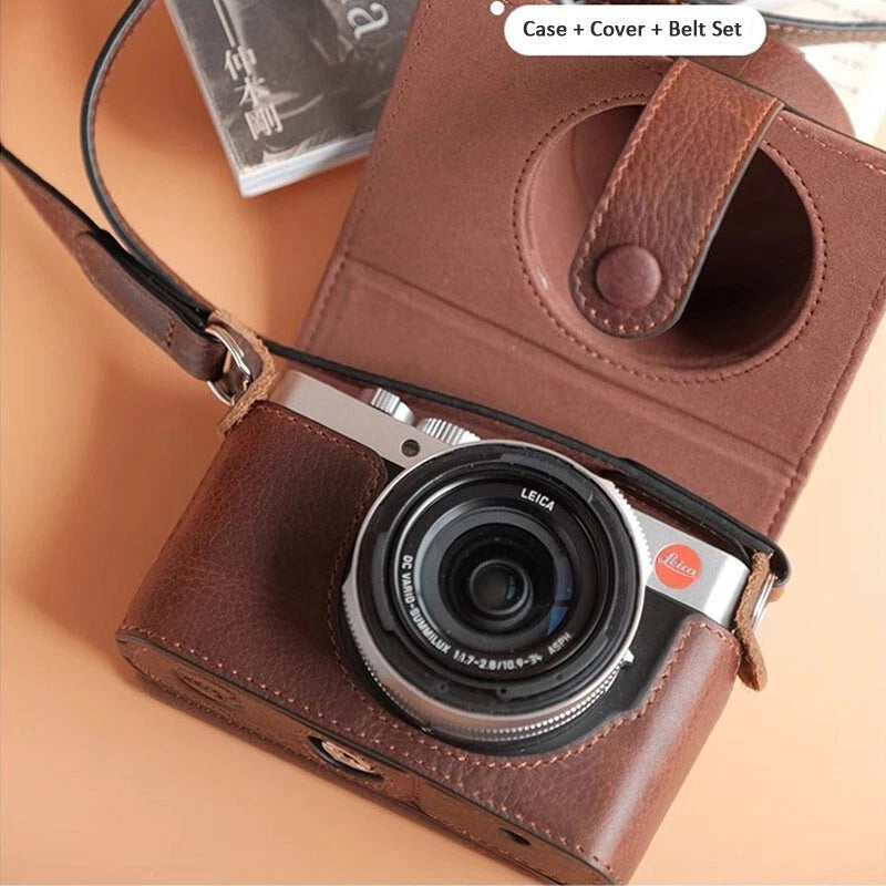 Leather Camera Bag Case For Leica D-LUX8 Dlux8 Protect Cover Belt Strap 07FC0E-D4 - KOEEK