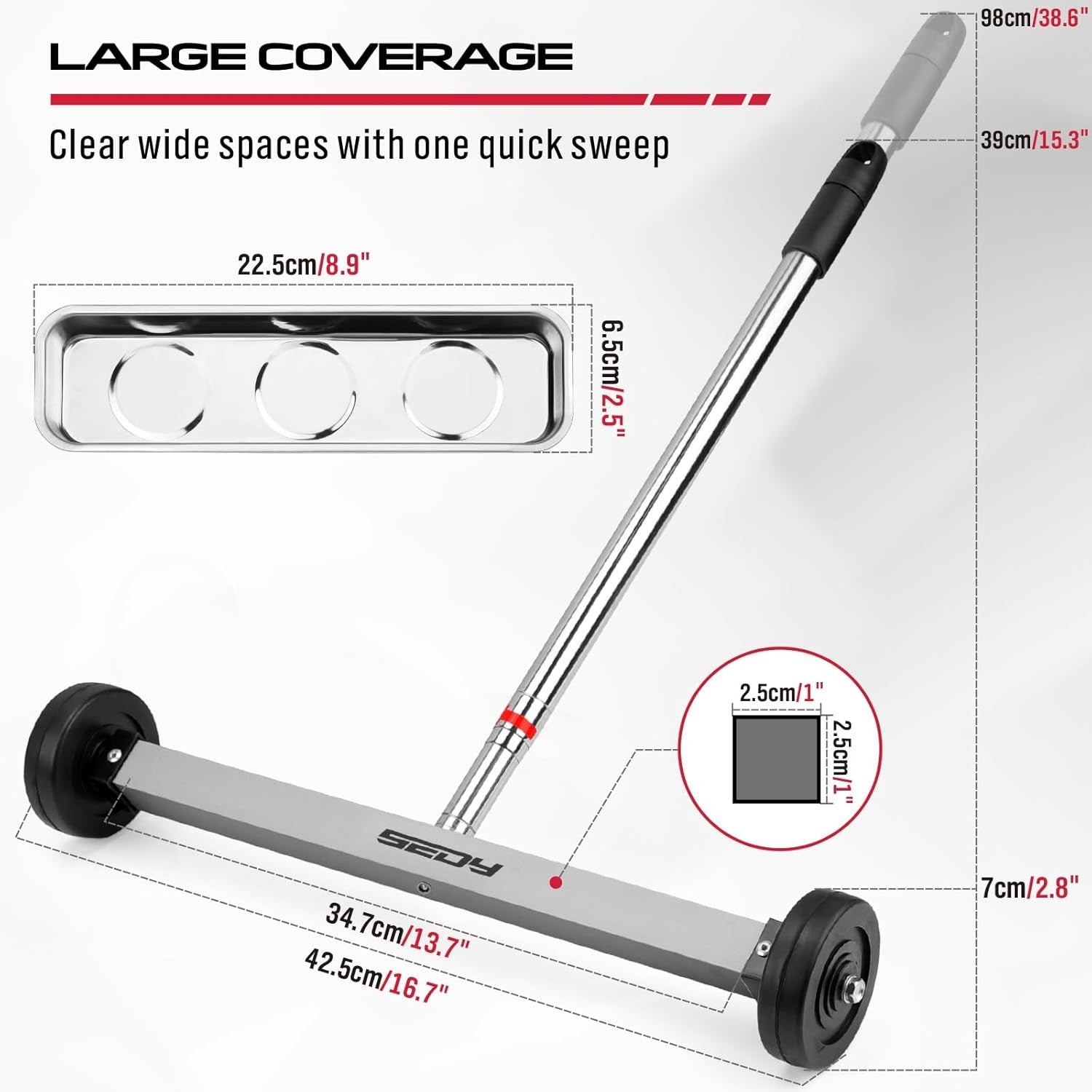 new Magnet Sweeper Magnetic Nail Roller: 17-Inch Heavy Duty Pickup... 07FC0E-D4 - KOEEK