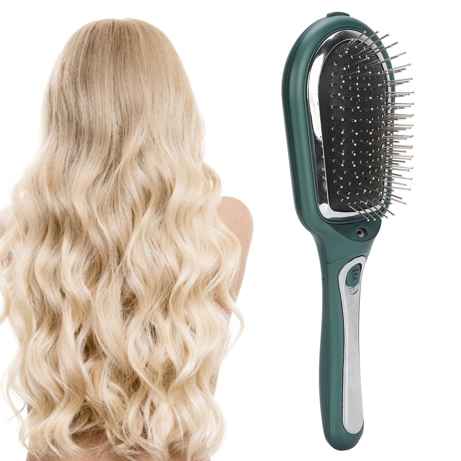 new Electric Negative Ion Massage Comb Therapy Scalp Massage Brush(Emerald ) HGF koeek - KOEEK