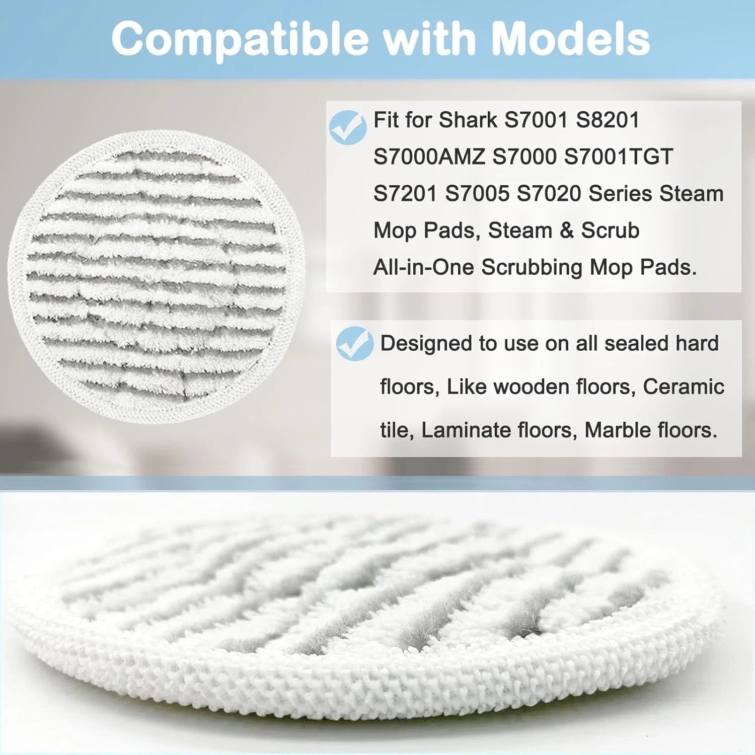 14-pack S7001 Replacement Steam Mop Pad Steam and Scrub 2-in-1 Scrub Mop Pad 07FC0E-D4 - KOEEK