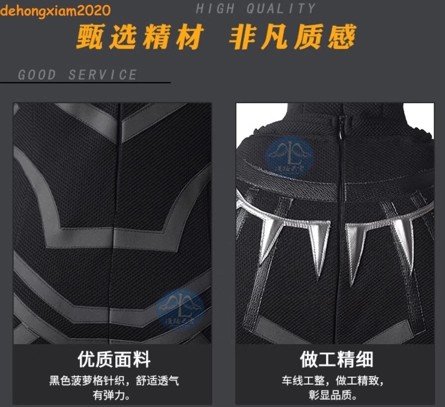 Captain America Civil War Black Panther Cosplay Costume Jumpsuit Helmet Shoes 07FC0E-D4 - KOEEK