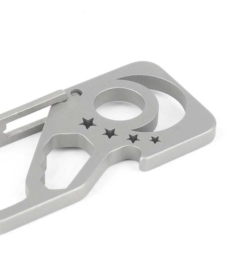 Titanium Alloy Pocket Key Chain Carabiner Bottle Opener Wrench Outdoor Multi EDC 07FC0E-D4 - KOEEK