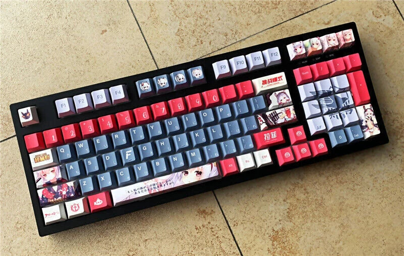 120 Keycaps Azur Lane Uss Laffey Keycap Anime PBT Dye-sub For Cherry MX Keyboard 07FC0E-D4 - KOEEK