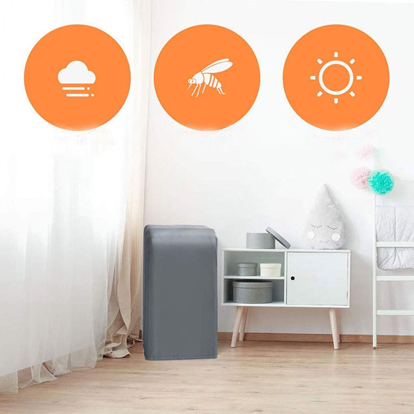 new Portable AC Cover for Inside Indoor Air Conditioner Cover AC Dust-proof Cover koeek - KOEEK