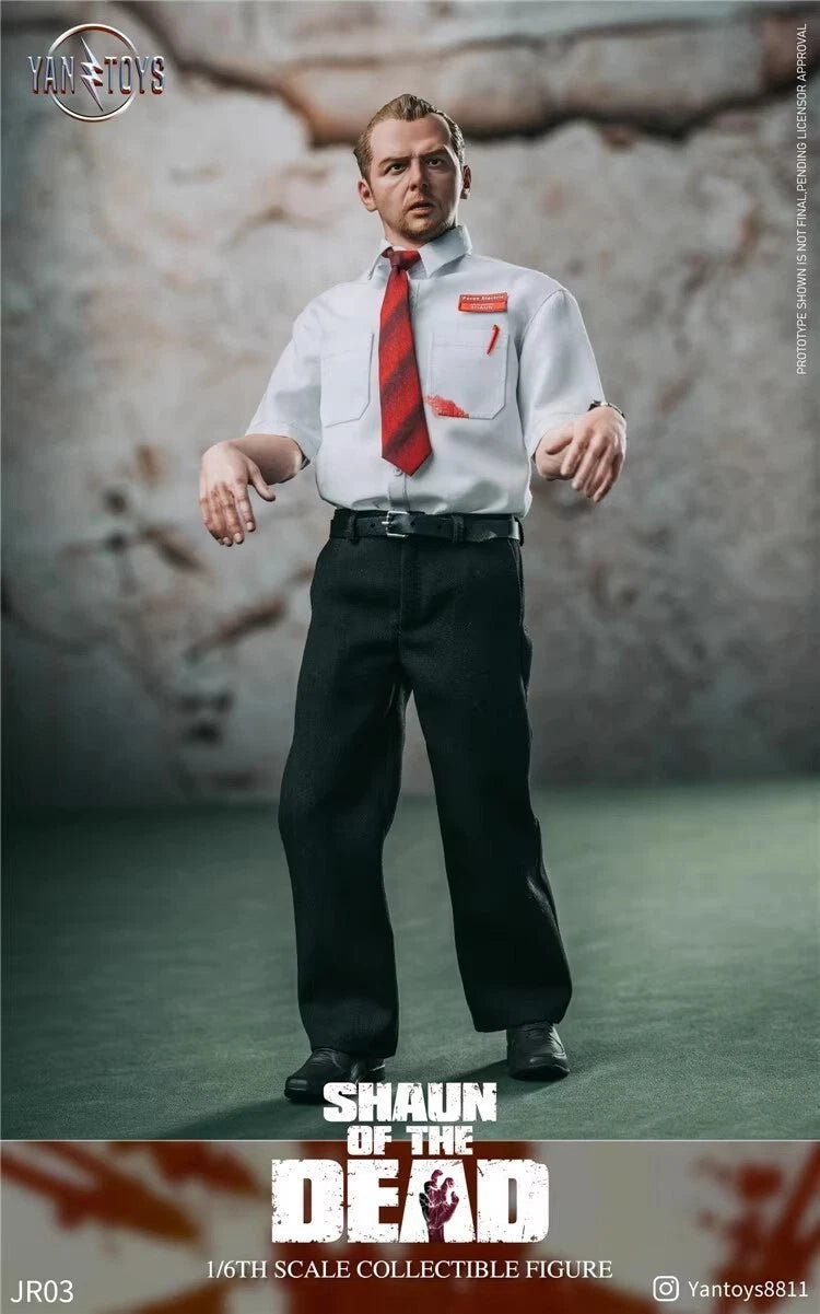 YANTOYS 1/6 JR03 Shaun of The Dead Simon Pegg 12" Action Figure Model In Stock 07FC0E-D4 - KOEEK
