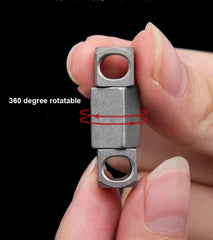 EDC 360° Rotate Titanium Alloy Keychain Portable Double Keyrings Pendant Tool 07FC0E-D4 - KOEEK
