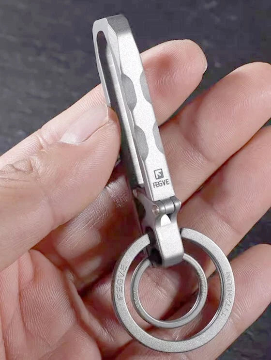 Titanium Alloy Quick Release Key Ring Keychain Belt Buckle Car Pendant EDC Tools 07FC0E-D4 - KOEEK