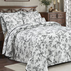 Cotton Queen Size Black Bird Bedding Set Printed Lightweight Duvet Cover 07FC0E-D4 - KOEEK