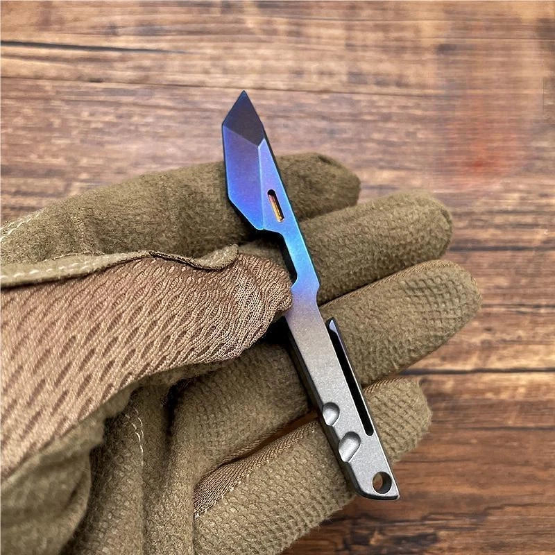 EDC Titanium Alloy Pry Bar Crowbar with Pocket Clip Bottle Opener Multi Tools 07FC0E-D4 - KOEEK