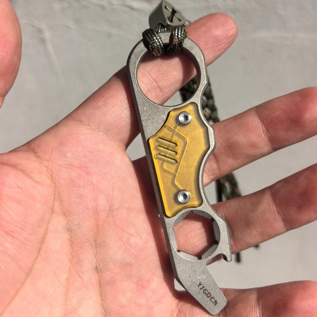 EDC tool TC4 Titanium alloy Pry bar Outdoor maintenance self-defense Tool 07FC0E-D4 - KOEEK