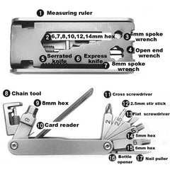 EDC Bike Repair Tools Kit Multi Function Gadgets Mechanic bicycle Accessories 07FC0E-D4 - KOEEK