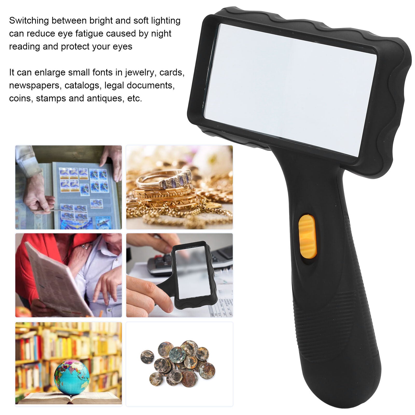 new Magnifying Glass With Light 7X Desktop Handheld Large Magnifying Glass USB koeek - KOEEK