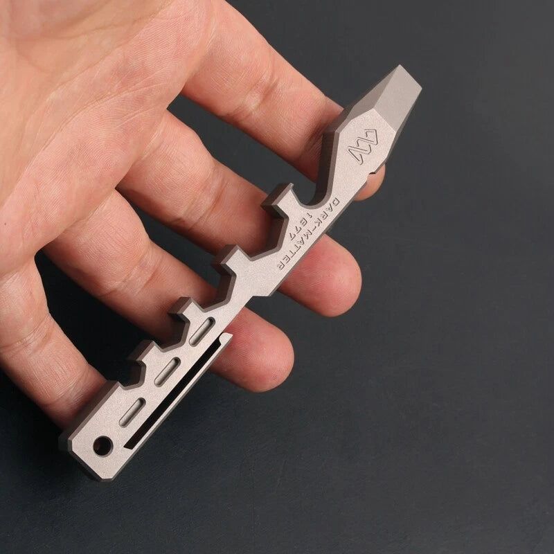 EDC TC4 Titanium Crowbar Safety Hammer Bottle Opener Hexagonal Wrench Multitools 07FC0E-D4 - KOEEK
