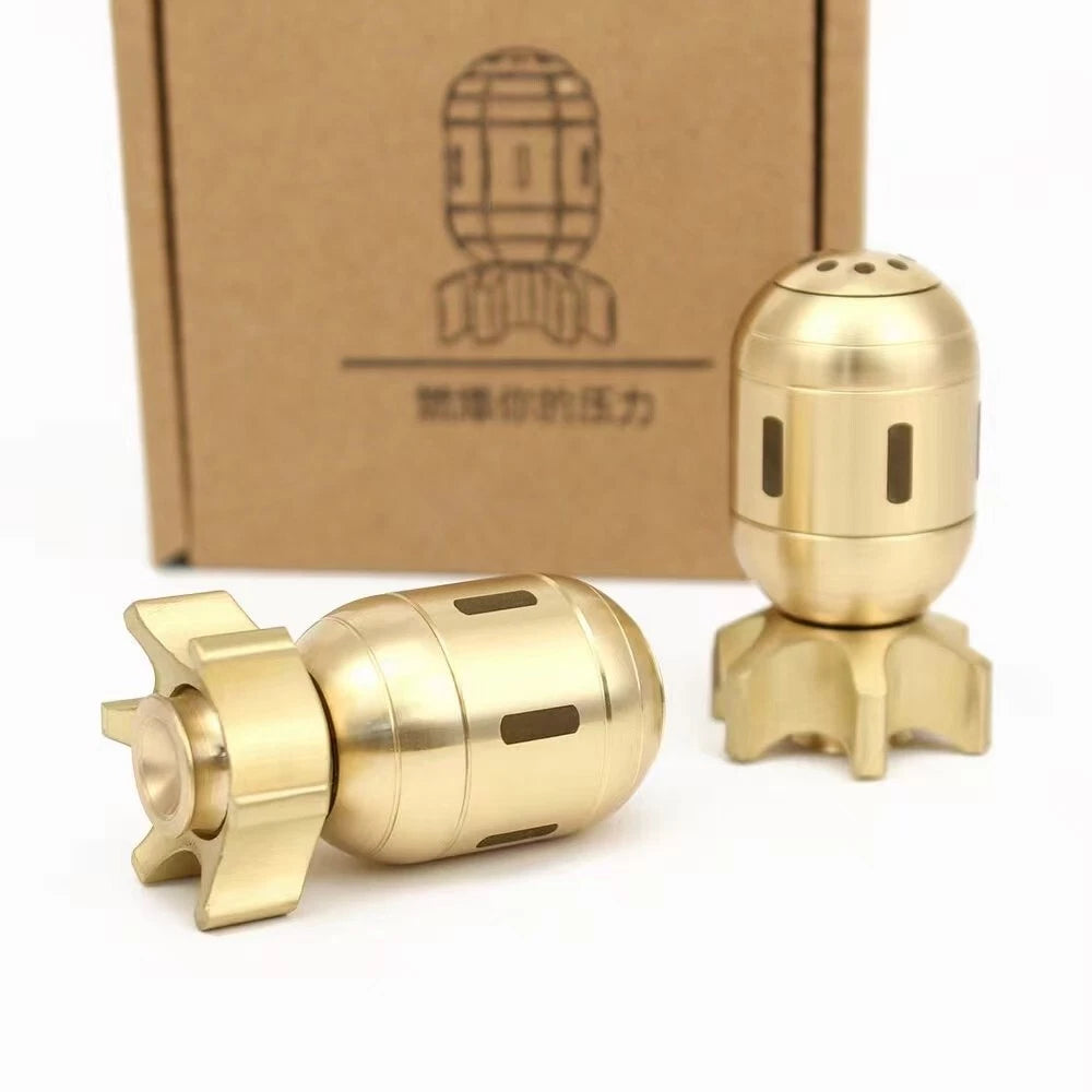 Fidget Spinner Pure Brass Rocket Modeling Relax Stress Relief Gift EDC Metal Toy 07FC0E-D4 - KOEEK