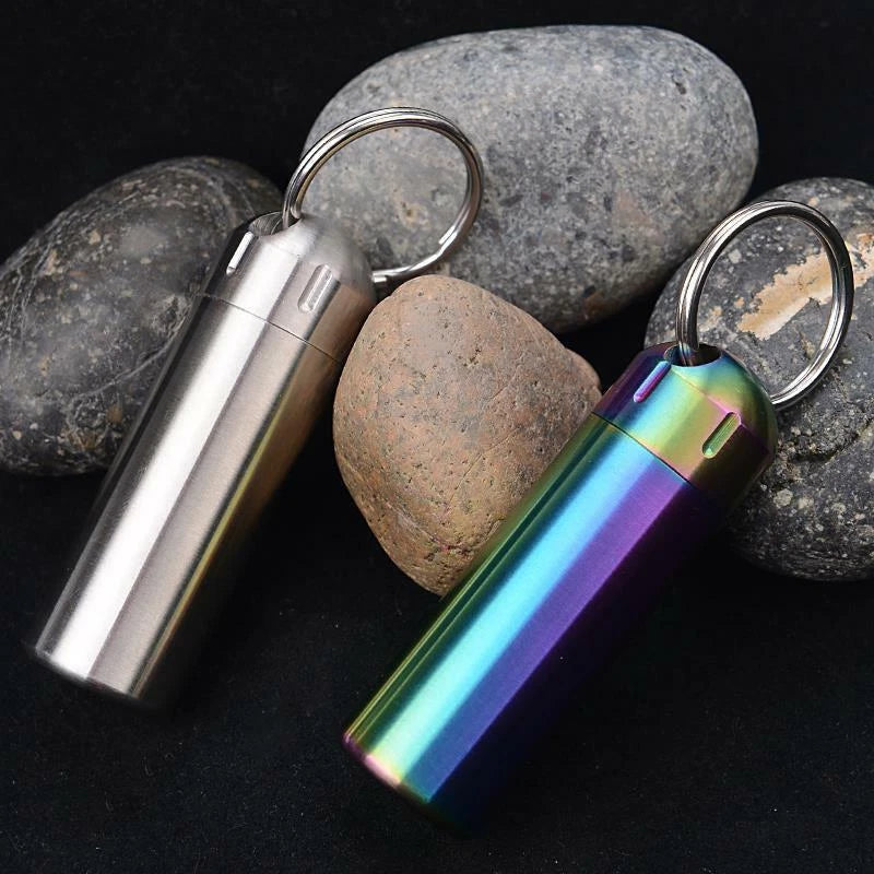 Solid Brass Outdoor Camping Survival EDC Multi Tool Waterproof Medicine Pill Box 07FC0E-D4 - KOEEK