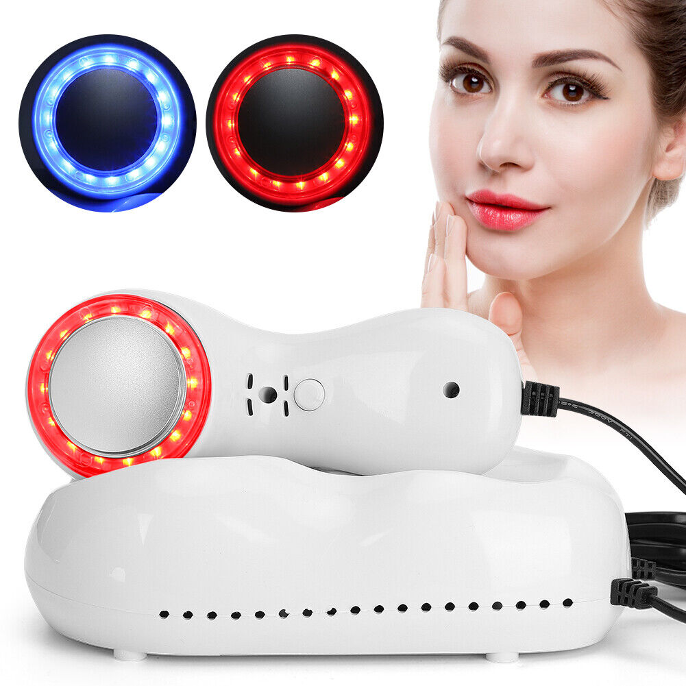 new Hot Cold Hammer Red Blue Light Facial Skin Tighten Beauty Machine Plug HGF koeek - KOEEK