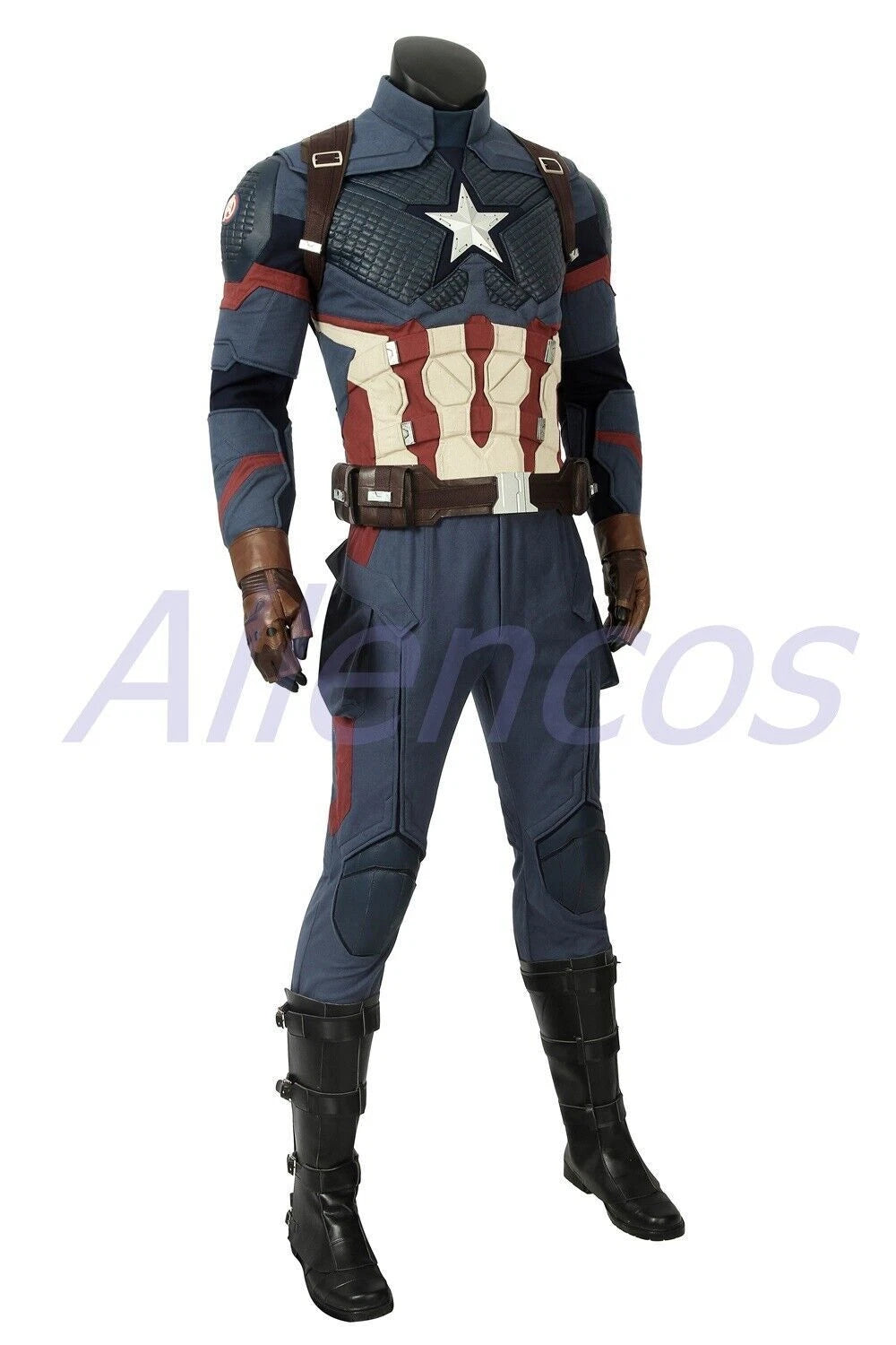 Avengers Endgame Captain America Ver 2 Costume Steve Rogers Cosplay Suit Boots 07FC0E-D4 - KOEEK