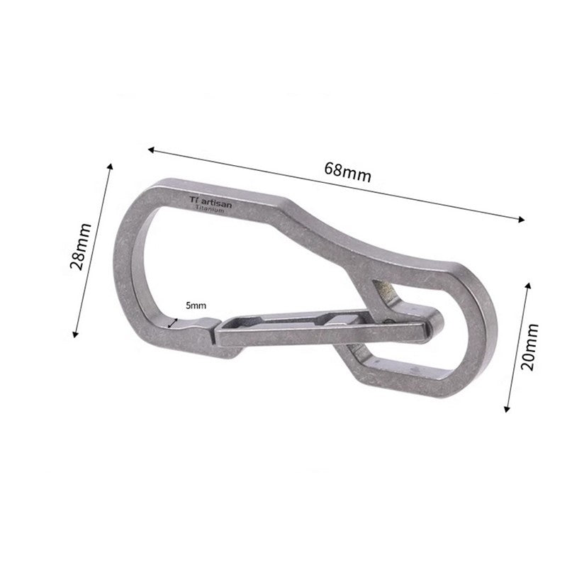 Titanium Alloy Mechanics Key Carabiner Hanging Waist Keychain Outdoor EDC Buckle 07FC0E-D4 - KOEEK