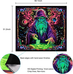 new Uspring Blacklight Tapestry Trippy Wizard 51.2'' x 59.1'', Colorful USPRING - KOEEK