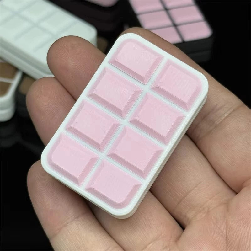 Novelty 3D Chocolate Block Fidget Toys EDC Plastic Push Fidget Slider Fun Toy 07FC0E-D4 - KOEEK