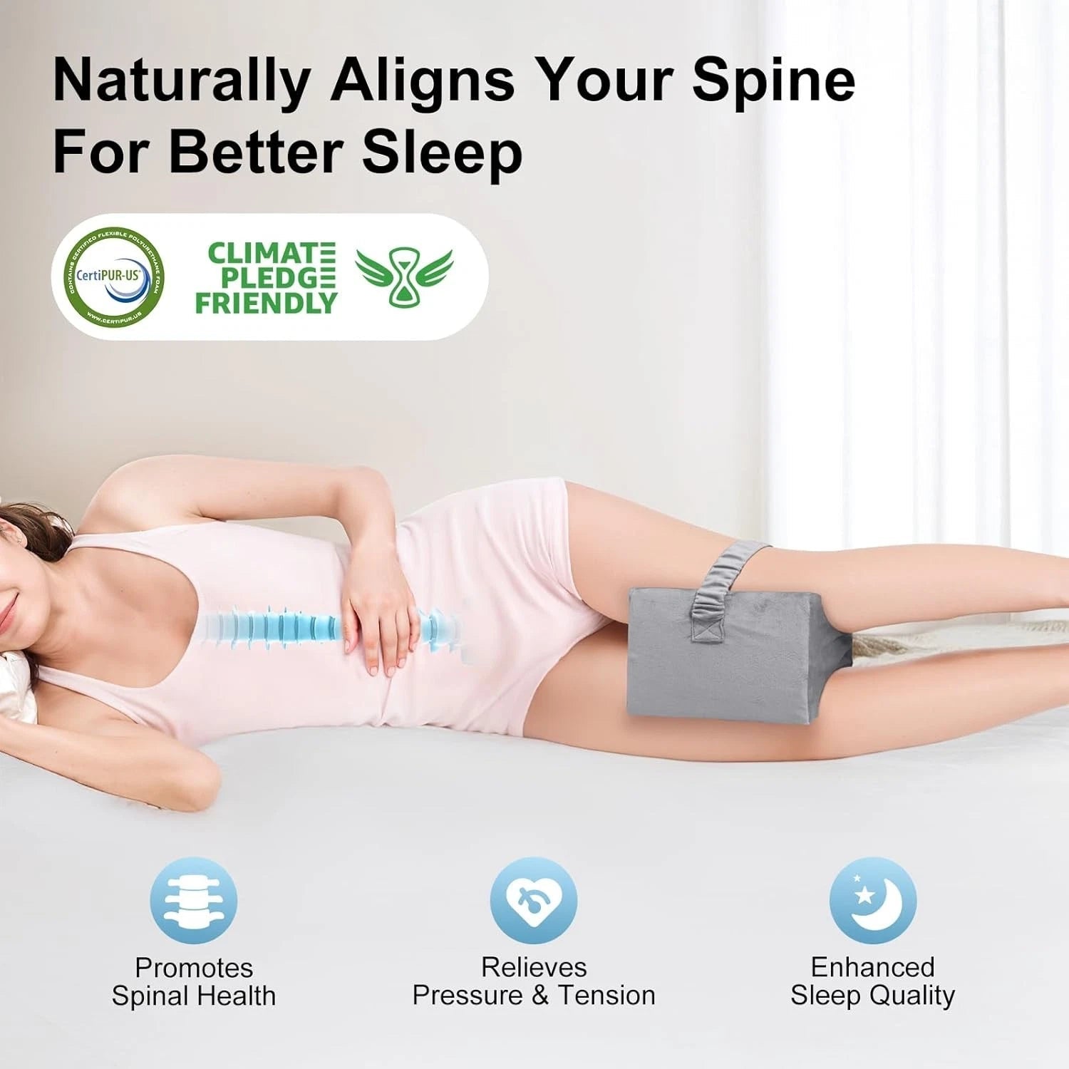 Kneepillow for side sleepers leg pillow for sciaticarelieves back and joint pain 07FC0E-D4 - KOEEK
