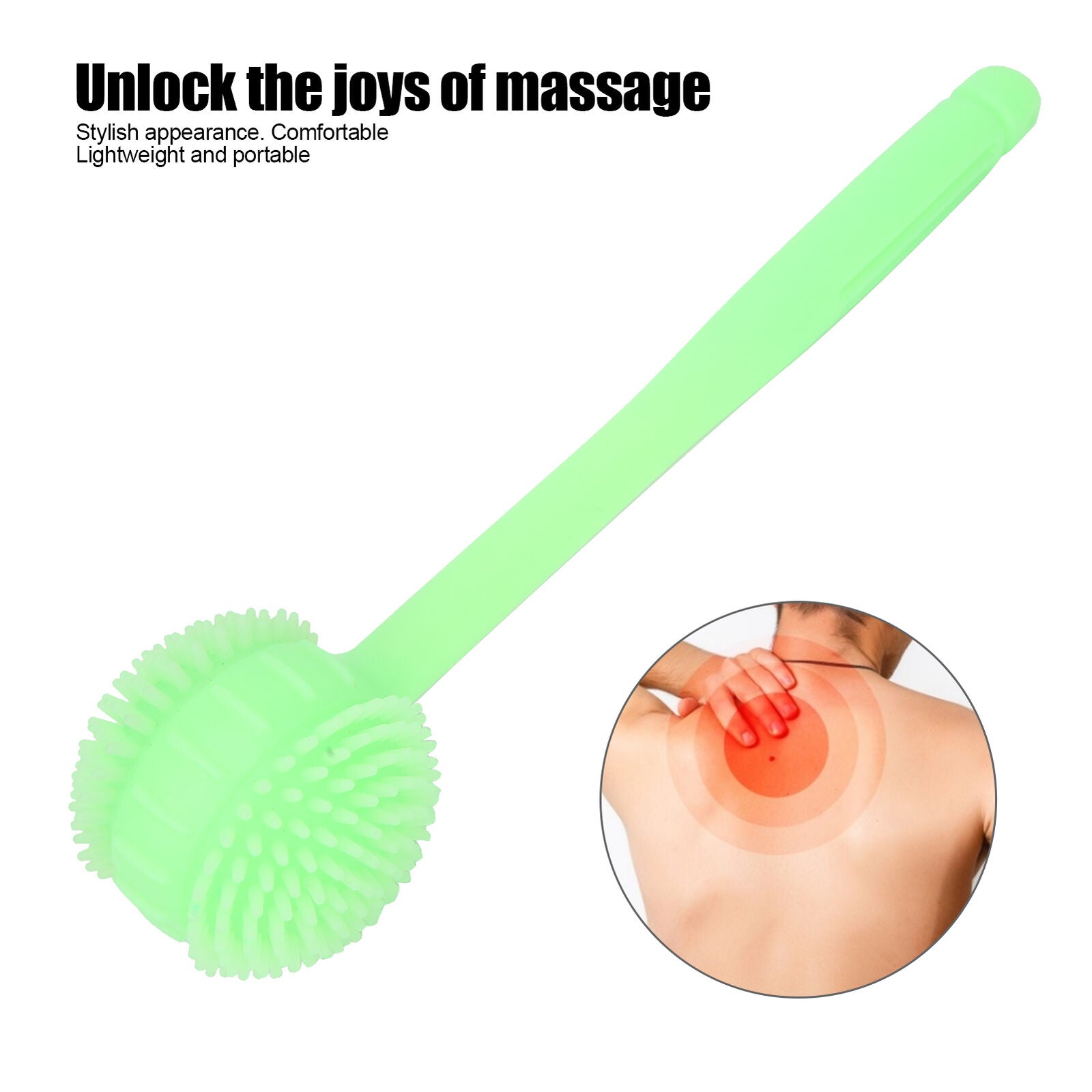 new Massage Hammer Long Hammer Back Massager For Back Relief(Green )(Green ) HGF koeek - KOEEK