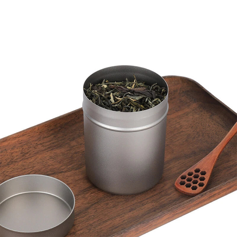 Portable Travel Tea Caddy Titanium Storage Boxes Sealed Tea Leaves Container 07FC0E-D4 - KOEEK
