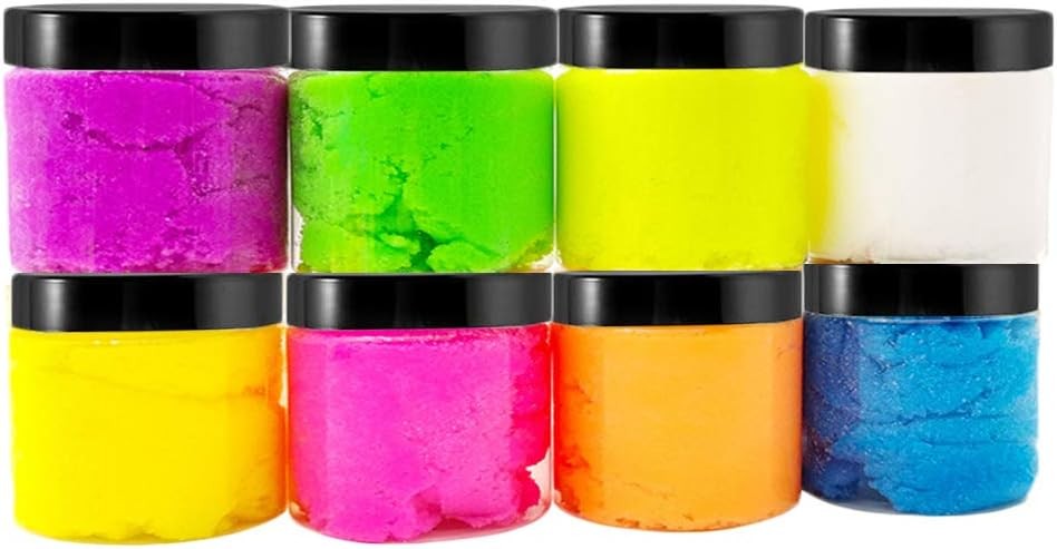 new 20 Pack 2 oz Clear Plastic Round Slime Containers,Empty 2 Ounces, Black Lids 07FC0E-D4 - KOEEK