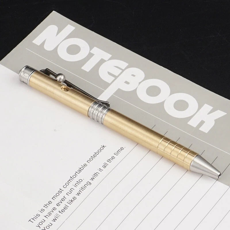 EDC Brass + Stainless Steel Pocket Ball Pen Business Office Stationery Outdoor 07FC0E-D4 - KOEEK