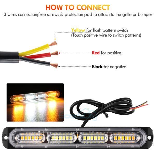 ny 2/4 stk 24 LED for Auto Coche Camión Luces Luz de Emergencia Estroboscópica