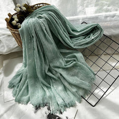 Men's Striped Scarf Cotton Linen Autumn Winter Warm Bufanda Shawl Unisex Scarves 07FC0E-D4 - KOEEK