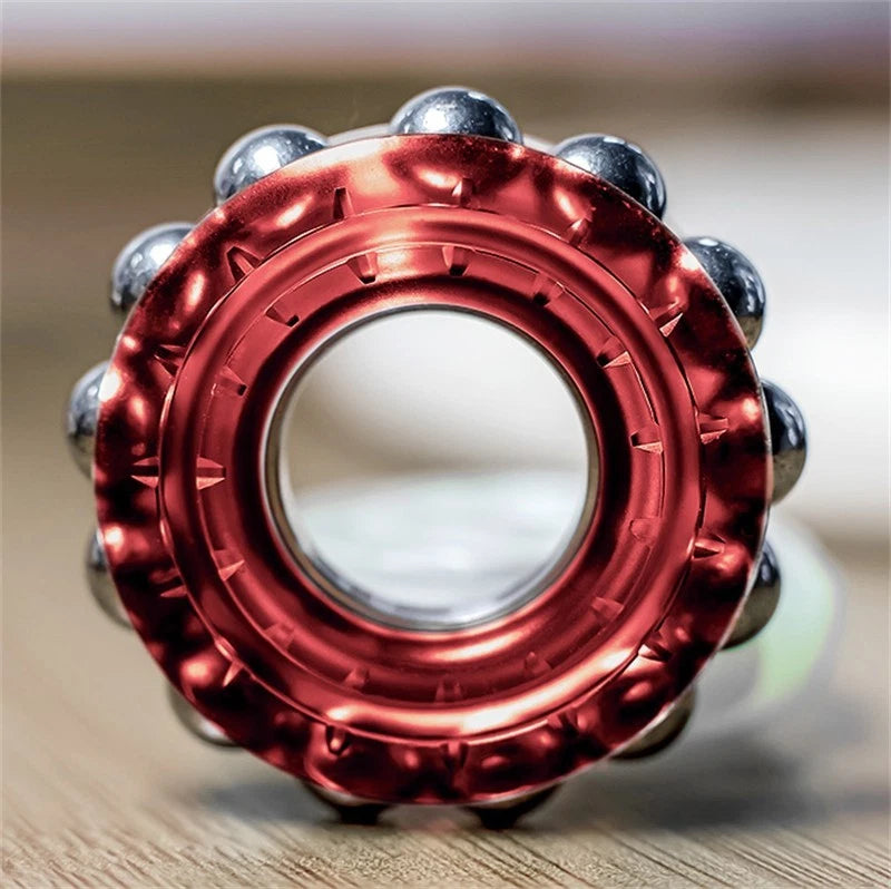 Creative Metal Punk Fidget Ring Fashionable and Novel Buddha Bead Fidget EDC Toy 07FC0E-D4 - KOEEK