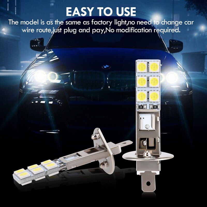 Bright 4x H1 LED Headlight Bulbs Conversion Kit 6000K White Light