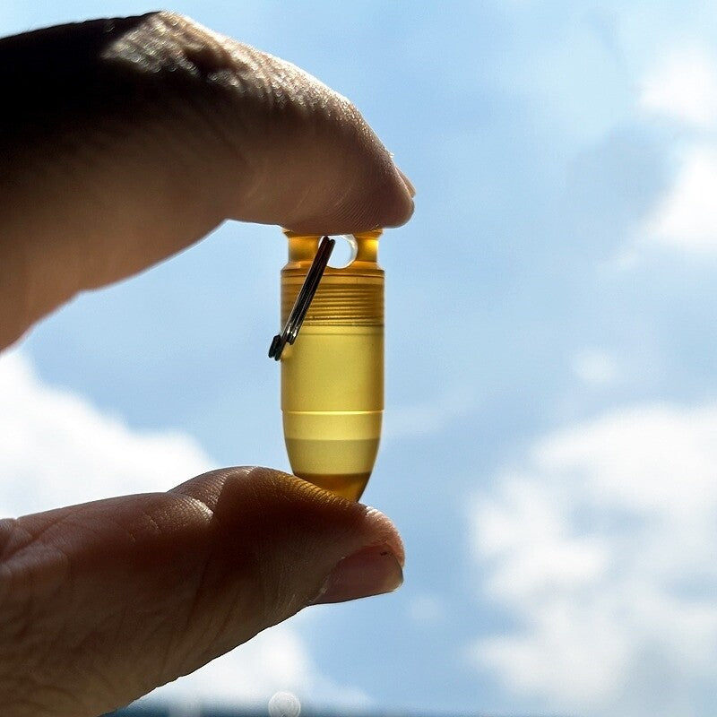 PEI Titanium Waterproof Pill Holder Case Organizer Container Keychain EDC Gift 07FC0E-D4 - KOEEK