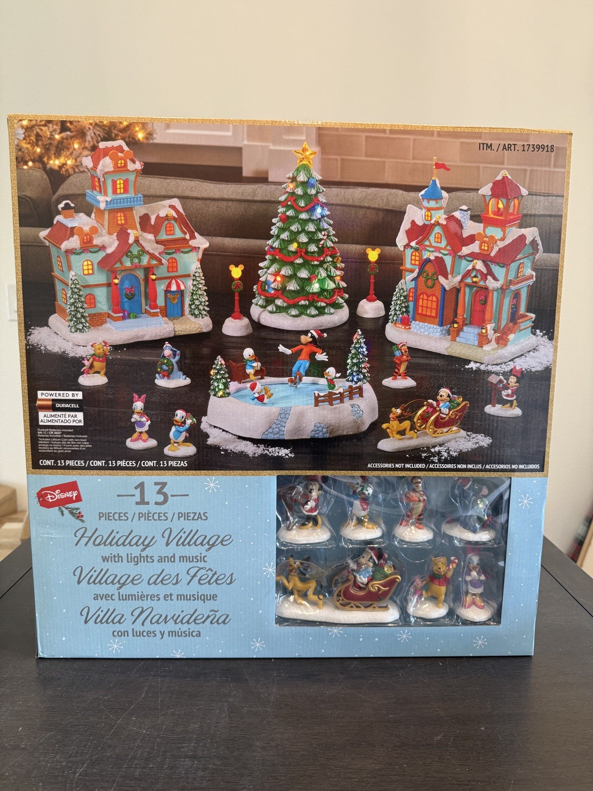 Disney Costco 13 Piece Holiday Village Christmas Set LIGHTS AND SOUNDS DISNEY - KOEEK