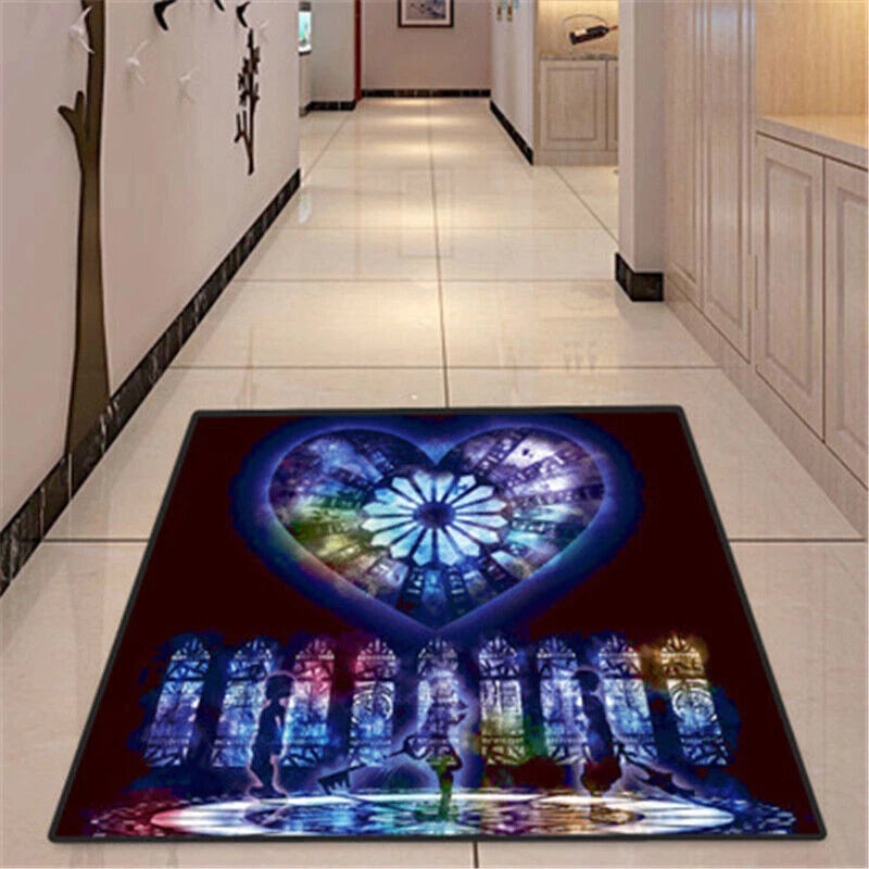 Kingdom Hearts Floor Rug Bedroom Doormat Non-slip Chair Mat Round/Square Carpet 07FC0E-D4 - KOEEK