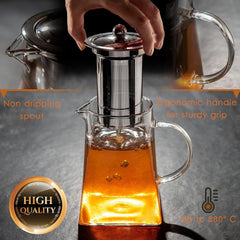 new Mixpresso 5 Piece Glass Tea Pot Set, Kettle with Removable Infuser, Clear MIXPRESSO - KOEEK