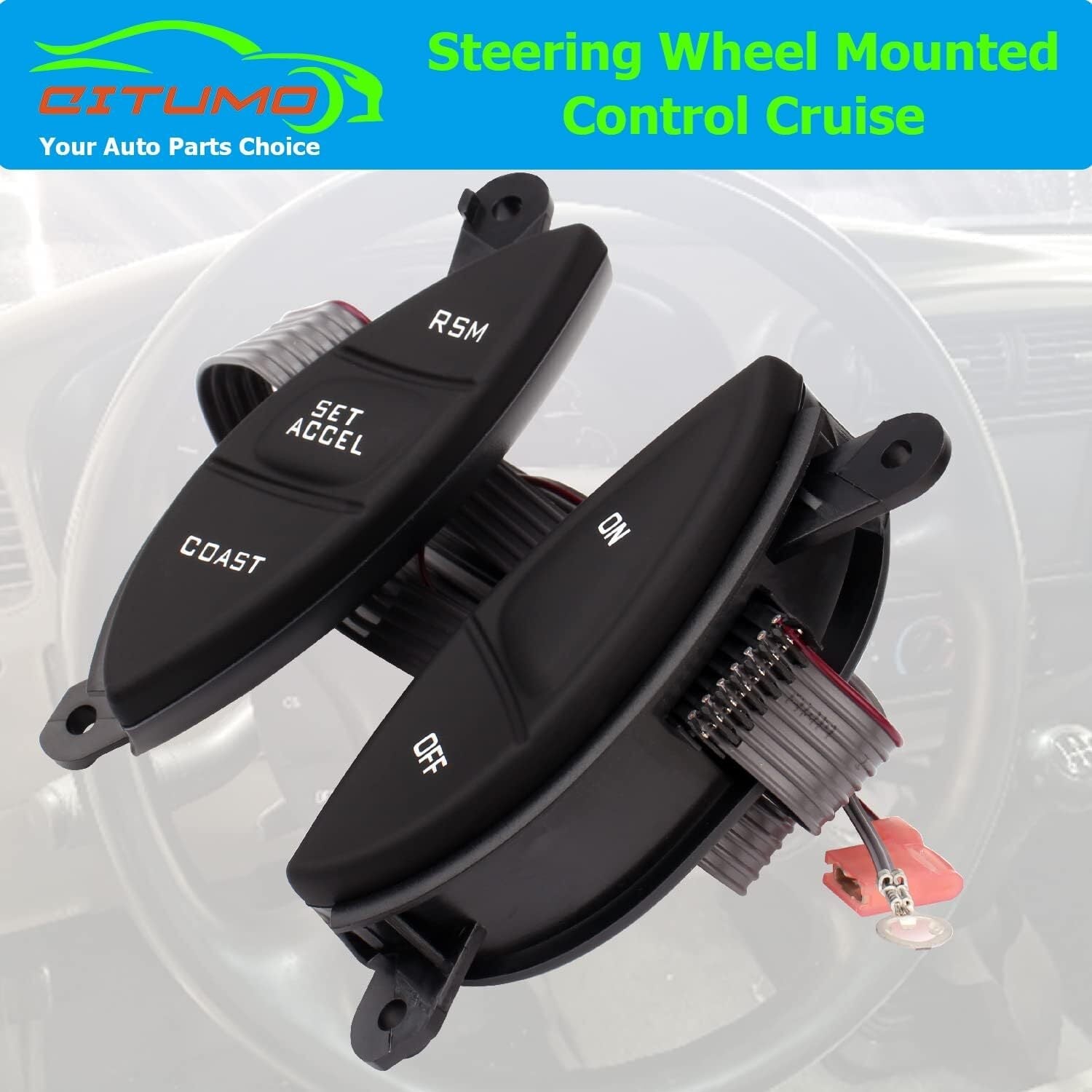 new F87Z9C888BB Steering Wheel Mounted Cruise Control Switch Replacement Black