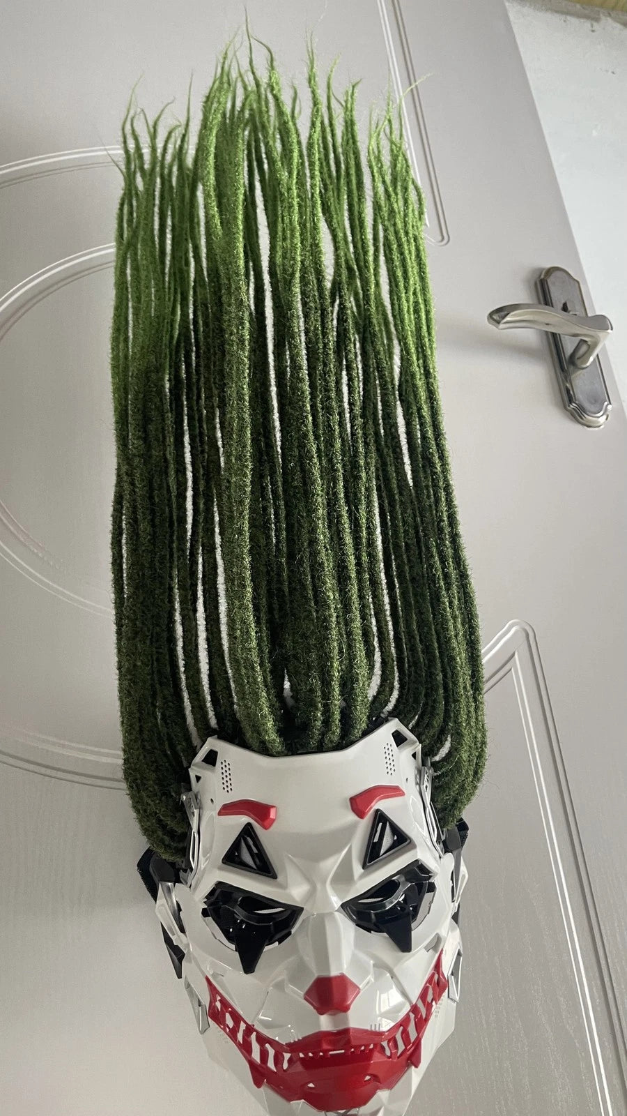 Cyberpunk Joker Cosplay Mask Full Face Headwear W/dreadlocks Halloween Prop 07FC0E-D4 - KOEEK