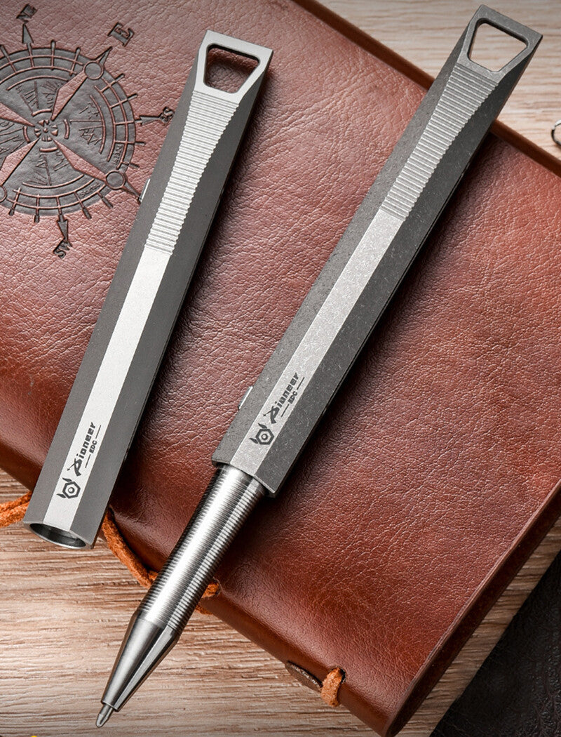 EDC Personalized Design Special-shaped Titanium Alloy Sliding Metal Ball Pen 07FC0E-D4 - KOEEK